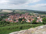 Blick zurck von der Burg auf den Ort Mhlberg