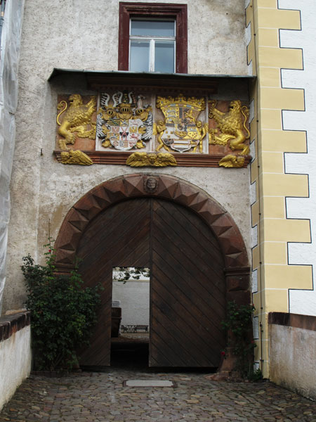 die Wappen an der Burg Colditz zeigen die s?chsisch-wettinische Zugeh?rigkeit