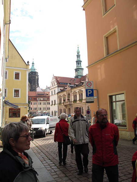 Fotostandort - hier kann man Stadtkirche, Sonnenstein und Rathaus - also Klerus, Adel und B?rgertum zusammen sehen