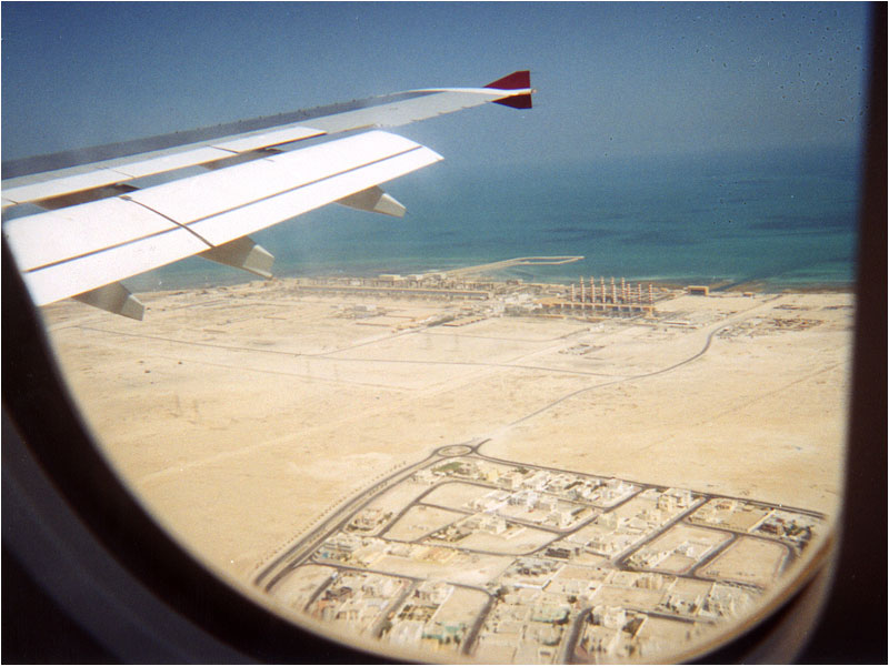 Anflug auf Doha in Qatar.