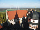 Blick vom Turm der Veste ins Werratal und zum Thüringer Wald