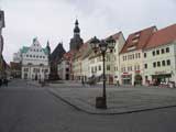 Marktplatz Eisleben mit Lutherdenkmal