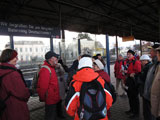 Begrüßung auf dem Bahnhof Gößnitz 