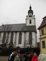 gleich daneben die gotische Hallenkirche - heute barockisierte Stadtkirche von Rudolstadt