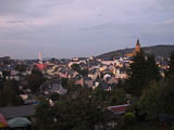 die Stadt Schneeberg zur "blauen Stunde" aus unserem Hotel "Steiger" 