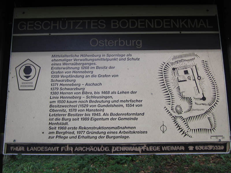Geschichtlicher Abriss zur Osterburg - heute nur noch ein Bodendenkmal 