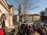 der Ildefonsobrunnen steht am Schloßplatz gleich hinter dem Roten Schloß