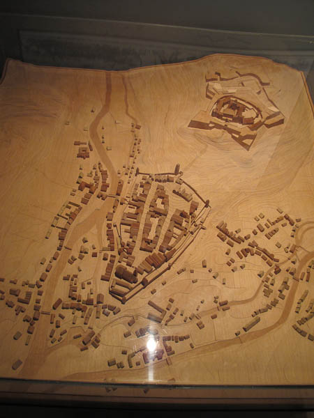 Stadtmodell mit der Festung Rosenberg aus dem Mittelalter