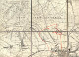 Wanderstrecke 14 km -  in altem Meßtischblatt 1:25.000 von 1925