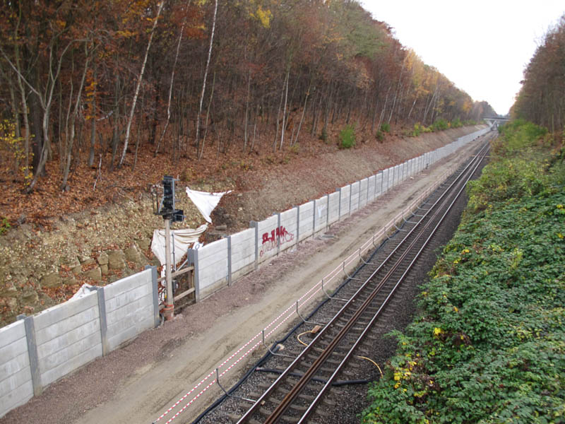 Baustelle des Eisenbahneinschnittes parallel zur Webichtallee