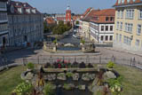 an der historischen Wasserkunst am Markt Gotha