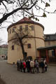 Start zum 2. Teil "Topographie der Moderne" am mittelalterlichen Stadtturm -Kasseturm -